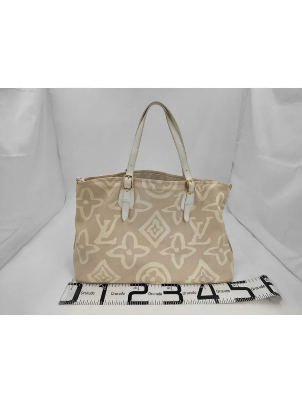 Louis Vuitton Tote Cruise Line Taisienne PM Sable Leather Canvas Gold